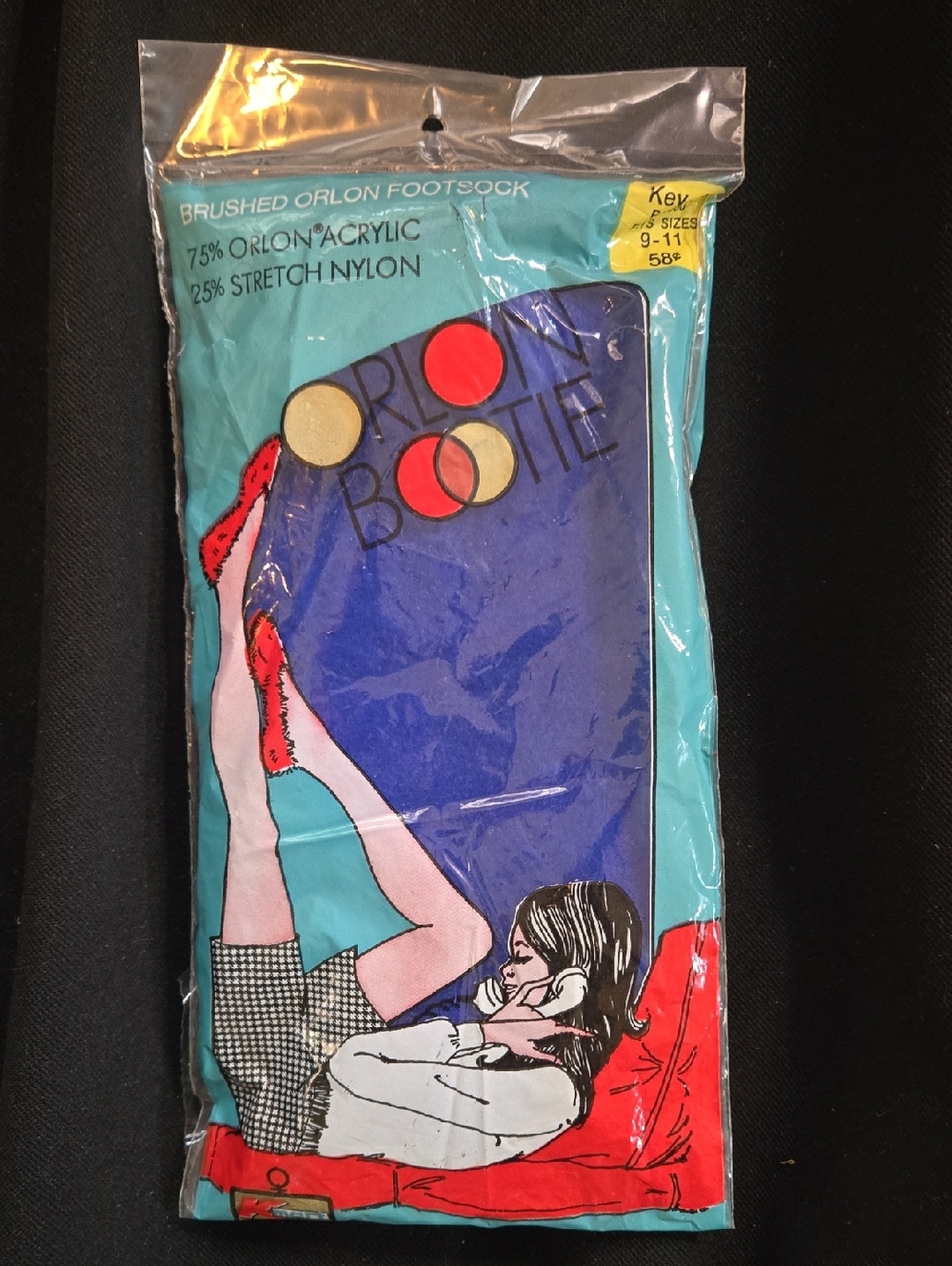 Brushed Orlon Footsock - Blue Women's Hosiery